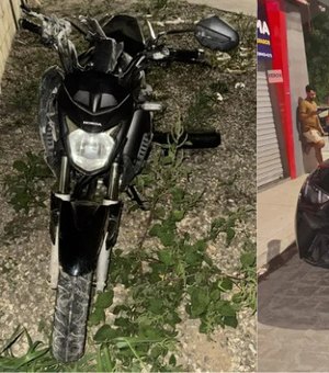 Adolescente sem CNH fica ferido após colisão entre moto e carro em Arapiraca