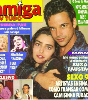 Perfil resgata capa de revista antiga, que insinua relação entre Faustão e Xuxa