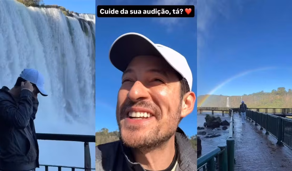 Influenciador emociona ao se gravar ouvindo som das Cataratas do Iguaçu pela primeira vez com aparelho auditivo