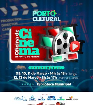 Prefeitura de Porto de Pedras anuncia oficina de cinema