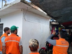 Centro de Maceió é vistoriado pela Defesa Civil nesta quarta (20)