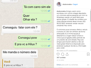 Deputado Dudu Ronalsa denuncia golpe no Whatsapp