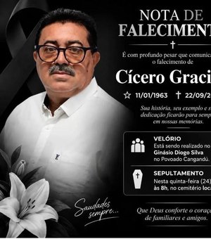 Morte de Cícero do Cangandu causa comoção município de Arapiraca