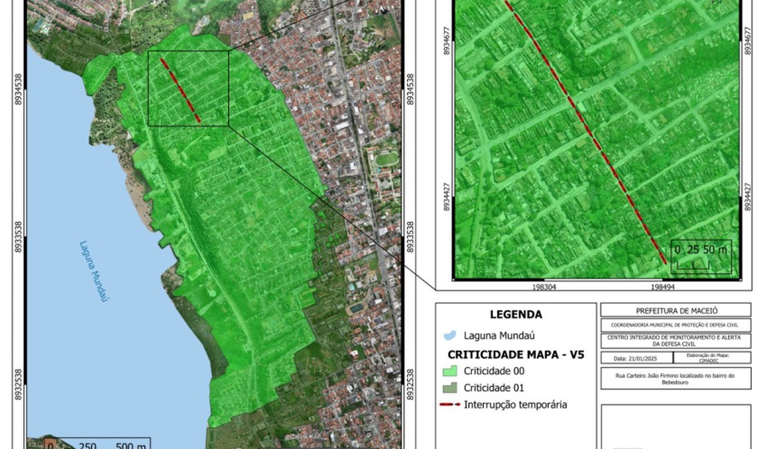 Defesa Civil interdita via para obras de drenagem no bairro de Bebedouro