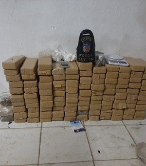 Polícia Militar apreende quase 100 kg de maconha dentro de casa em Maceió