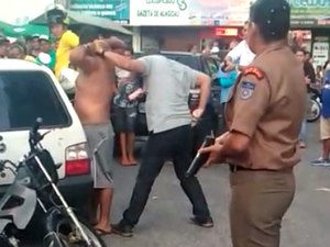 [Vídeo] Homem é preso suspeito de tentativa de homicídio com arma branca