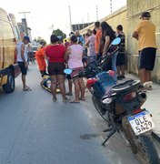 Colisão entre motos deixa mulher e criança feridas no bairro Planalto, em Arapiraca