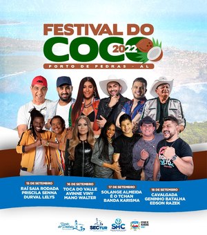 Festival do Coco começa hoje em Porto de Pedras com Durval Lelys