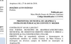 Imagem do contrato entre prefeitura e empresa Prudente & Cia.