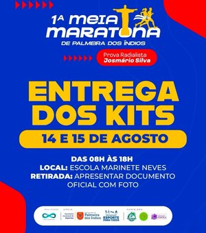 Atletas já podem retirar kits da 1ª Meia Maratona de Palmeira dos Índios