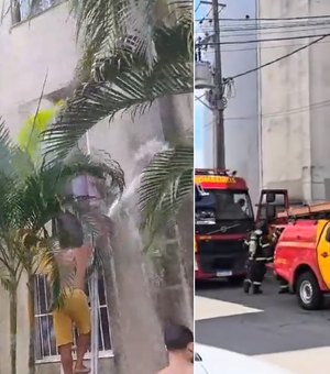 [Vídeo] Princípio de incêndio atinge apartamento no bairro do Antares, em Maceió