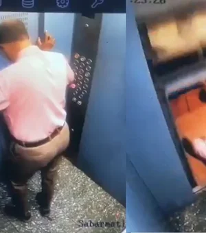 Impressionante: homem escapa de ser esmagado por elevador
