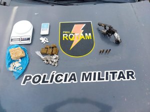 PM apreende drogas, arma e prende suspeito durante operação em Rio Largo