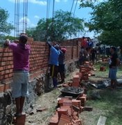 Jaciobá convoca torcida e faz novo mutirão para construção de mais um muro no Estádio Elisão