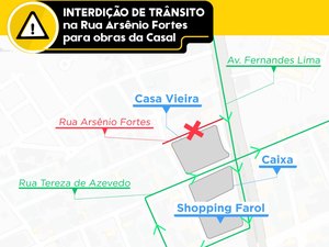 Obra da Casal modifica trânsito no bairro do Pinheiro, em Maceió