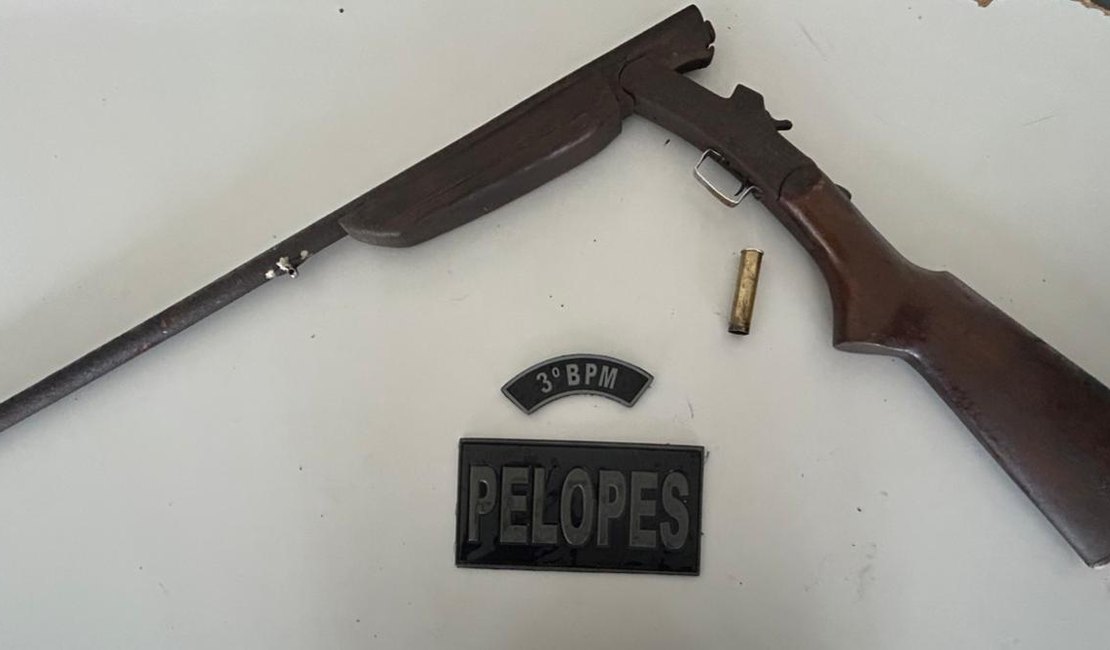 Polícia Militar apreende espingarda na zona rural de Feira Grande