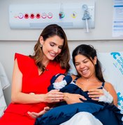 Marina Candia visita mães no Hospital da Cidade e entrega kits maternidade