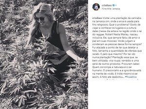 Jornalista desabafa e ganha apoio após apagar foto em plantação de maconha