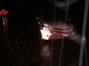 Condutor colide carro em árvore em Japaratinga
