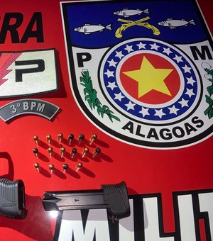 Homem é preso pelos crimes de porte ilegal de arma de fogo e violência doméstica em Arapiraca