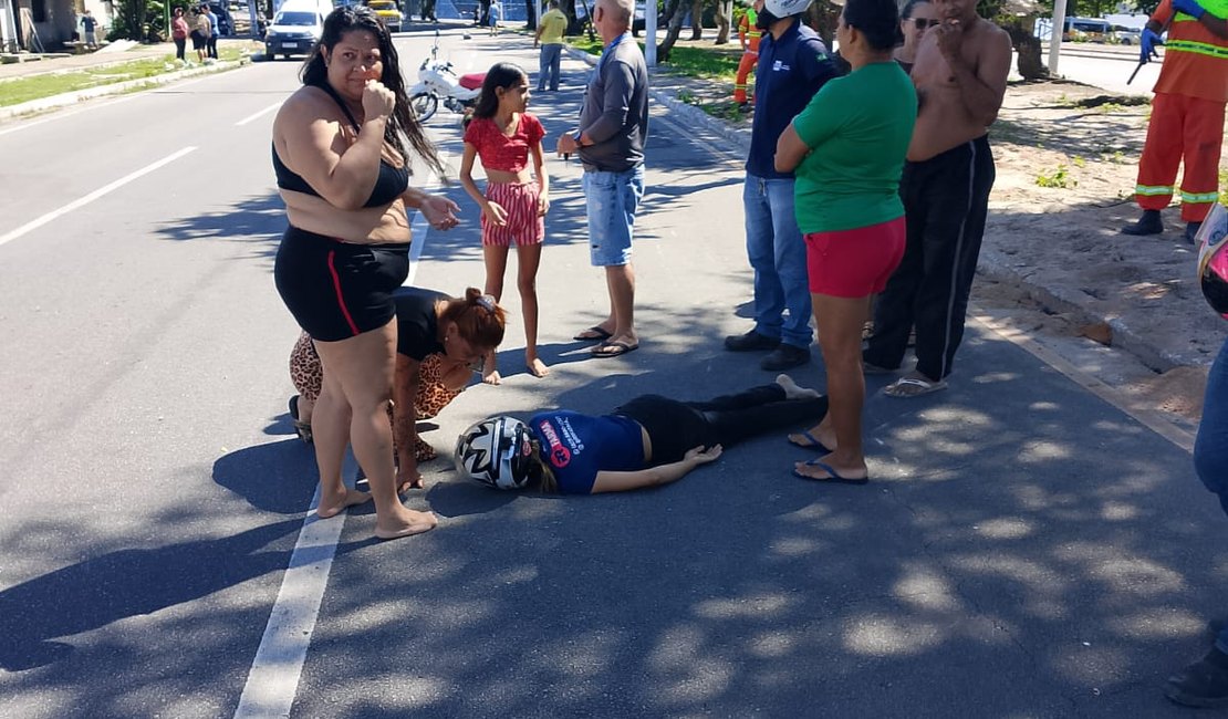 Motocicllista quebra o braço em acidente no Dique Estrada