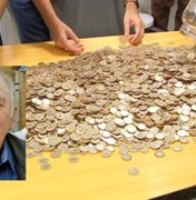 Família doa 70 mil moedas deixadas por idoso que morreu de Covid