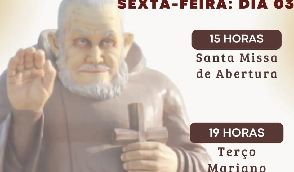 Santas Missões de Frei Damião: programação contará com missas, procissão e show de Hugo Santos