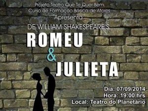 Peça Romeu e Julieta será apresentada em Arapiraca