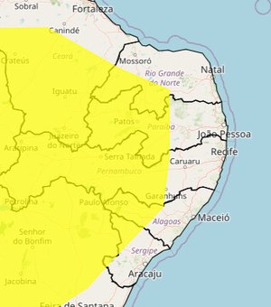 Inmet alerta para baixa umidade em 35 cidades do interior de Alagoas