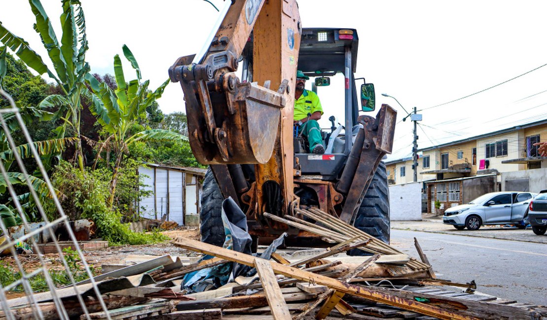 Prefeitura remove construções irregulares em área de preservação ambiental