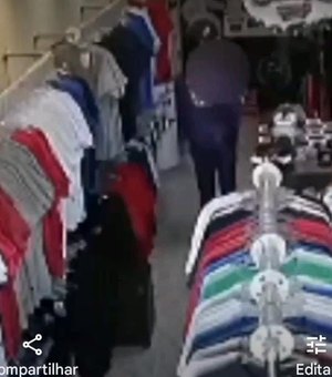 Vídeo flagra assalto em lojas de roupas no Cruzeiro do Sul