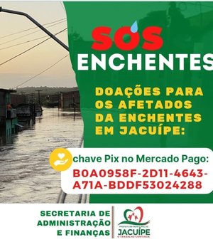 Prefeitura de Jacuípe solicita doações via Pix para vítimas das chuvas