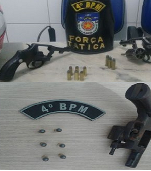 Polícia apreende três armas de fogo em bairros da parte alta de Maceió