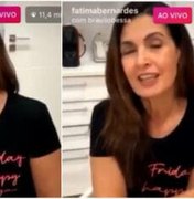 Fátima Bernardes se emociona em live após revelar estar com câncer