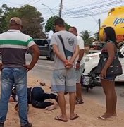 Acidente de trânsito deixa vítima com fratura exposta, em Guaxuma