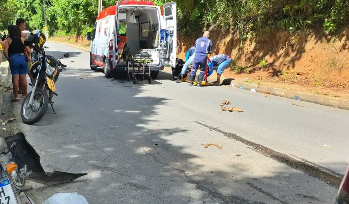 Motociclista fica gravemente ferido após colisão com carro em São Miguel dos Campos