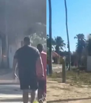 Incêndio atinge barraca de praia e mulher é socorrida em Guaxuma