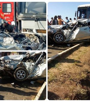 Motorista morre ao bater contra ônibus de romeiros