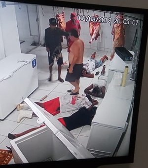Câmeras de segurança flagram ação de criminosos em açougue de Paripueira