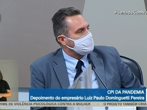 À CPI, Domiguetti diz que participou de três reuniões no Ministério da Saúde