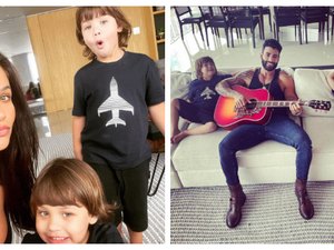 Andressa mostra Gusttavo Lima e filhos após feriado em família