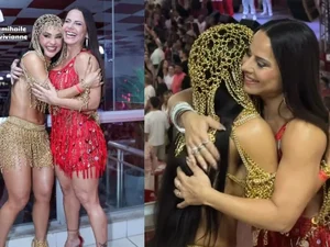 Mileide Mihaile realiza sonho ao sambar com Viviane Araújo