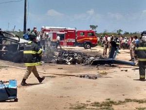 Em Maceió, helicóptero da PMAL cai e mata todos os tripulantes