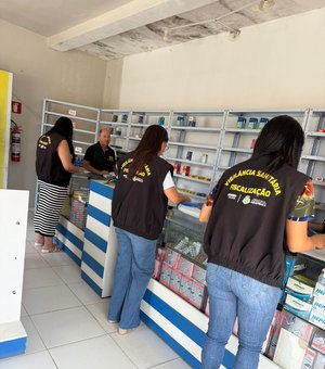 Cinco farmácias foram interditadas em Arapiraca pela Vigilância Sanitária durante operação