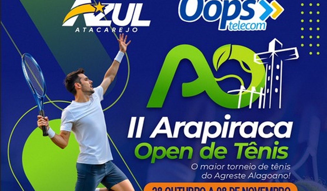 Arapiraca Open de Tênis será a primeira etapa federada da modalidade na cidade