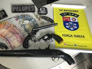 PM apreende armas e prende três pessoas em Palmeira dos Índios