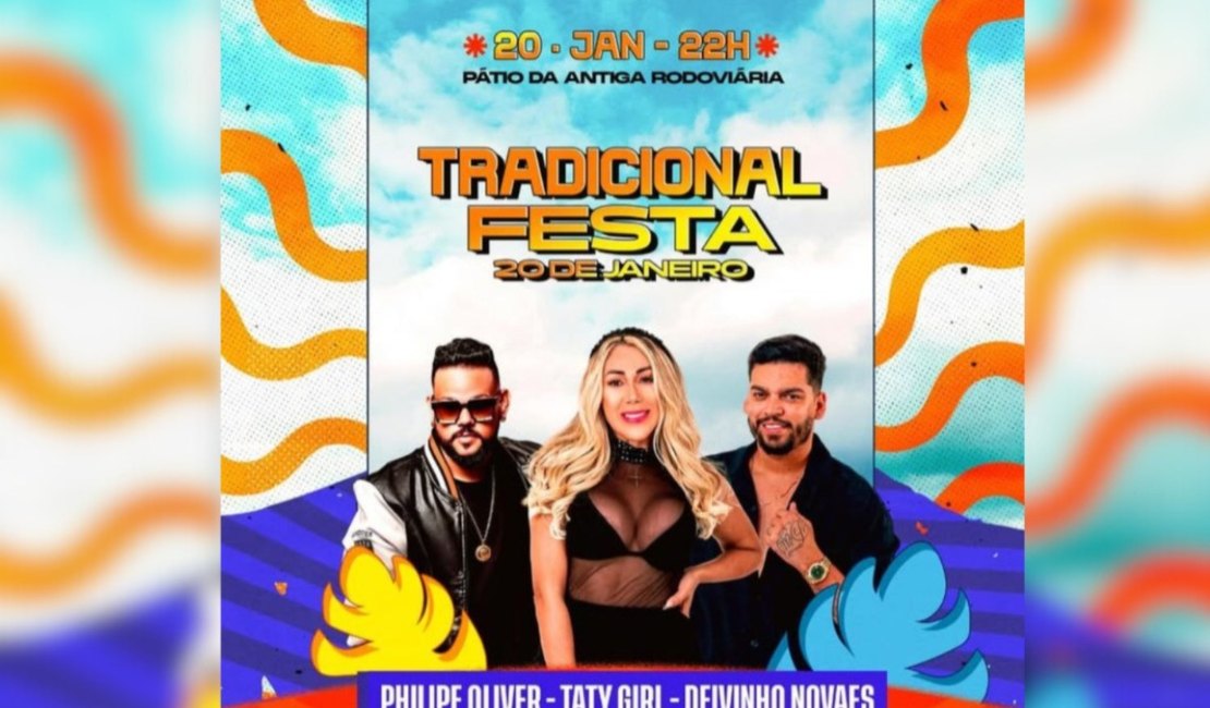 Prefeitura de Porto Calvo anuncia atrações musicais da Festa de 20 de Janeiro