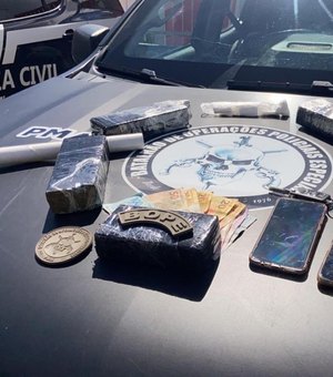 PM prende suspeito em Penedo que transportava drogas em veículo