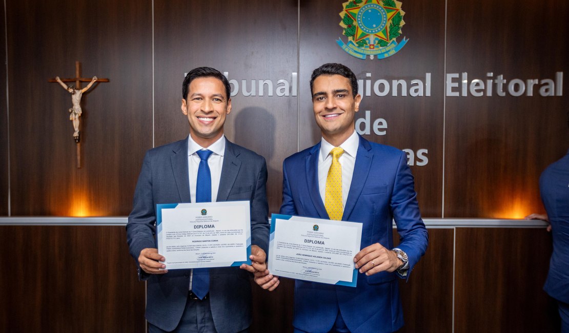 JHC e Rodrigo Cunha são diplomados prefeito e vice-prefeito de Maceió