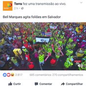 Ao som de Bell Marques, torcedor exibe bandeira do ASA no Carnaval de Salvador 